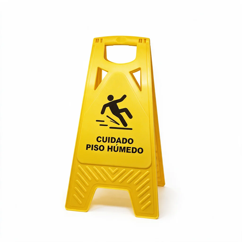 Señal piso húmedo tipo carpa