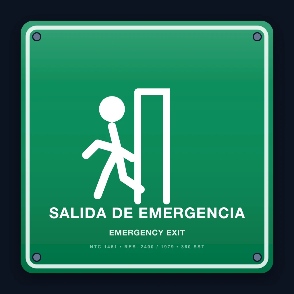 Señal salida de emergencia muñeco
