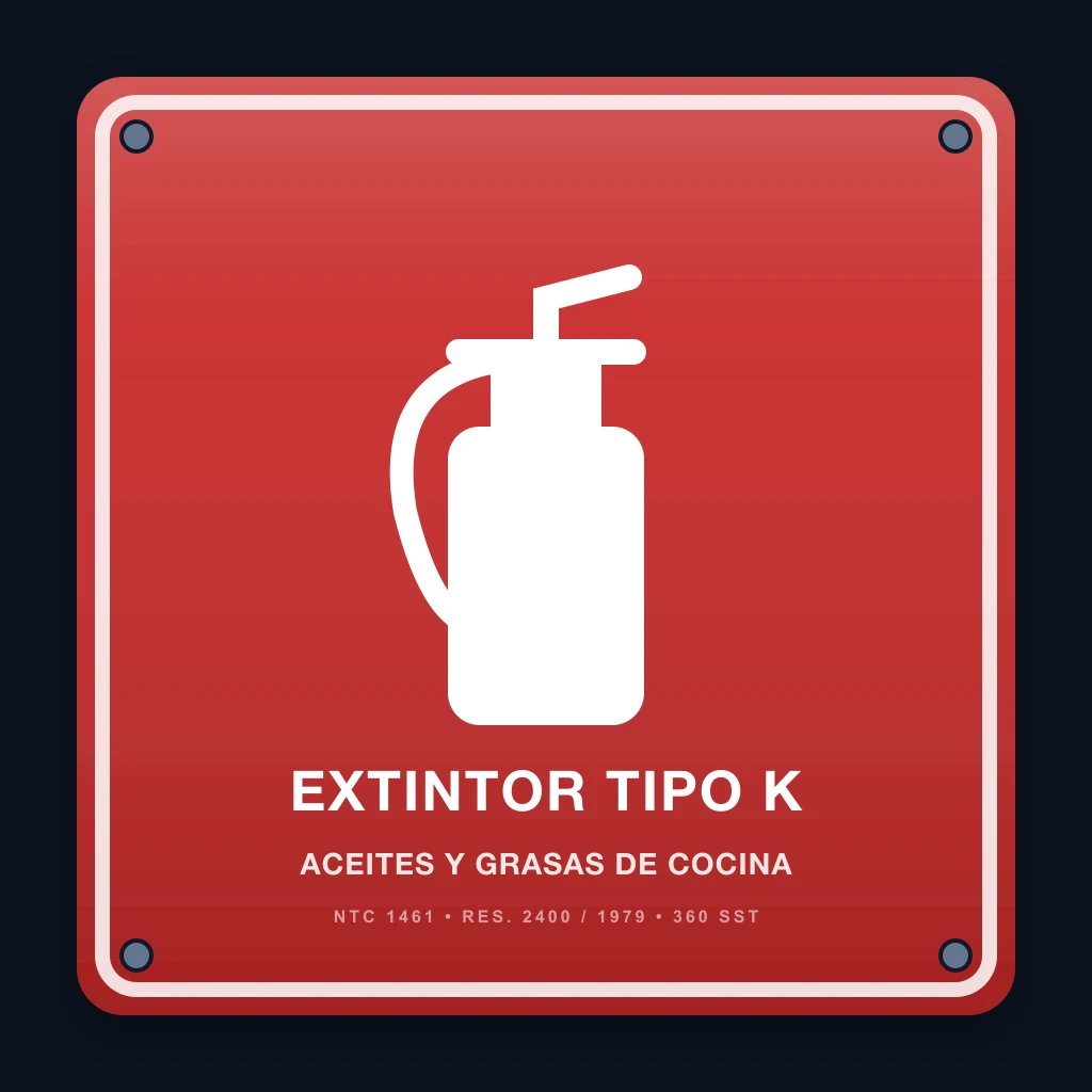 Señal Extintor tipo K