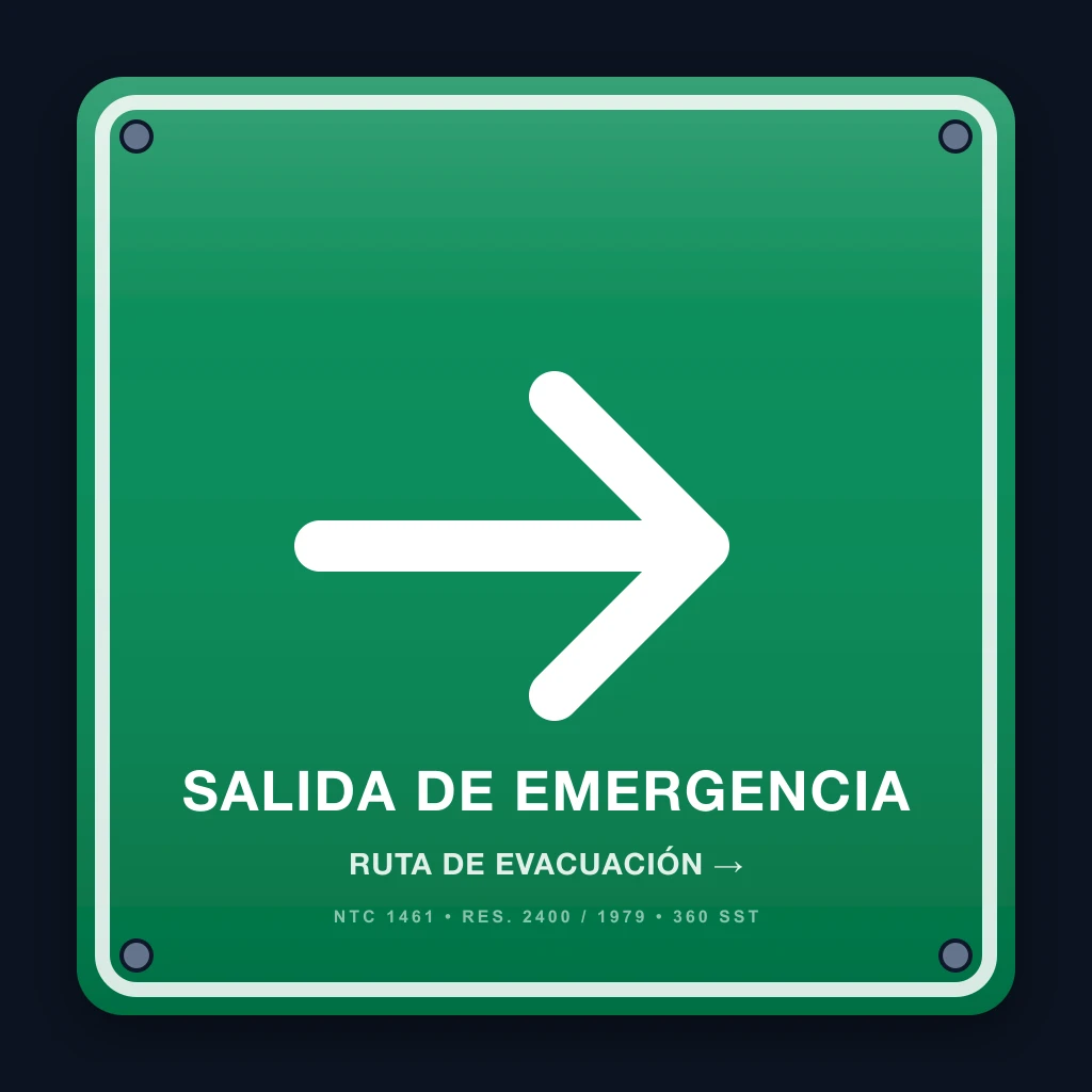 Señal salida de emergencia fecha derecha